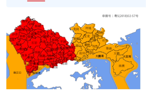 深圳市分区暴雨橙色预警信号升级为红色
